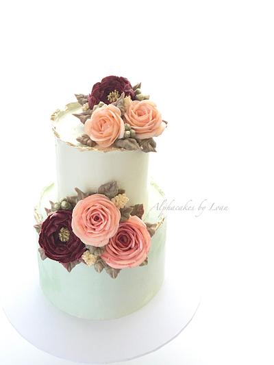 Buttercream Flower Cake - Cake by AlphacakesbyLoan 