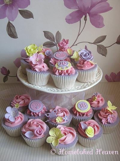 Girly pink and floral - Cake by Amanda Earl Cake Design