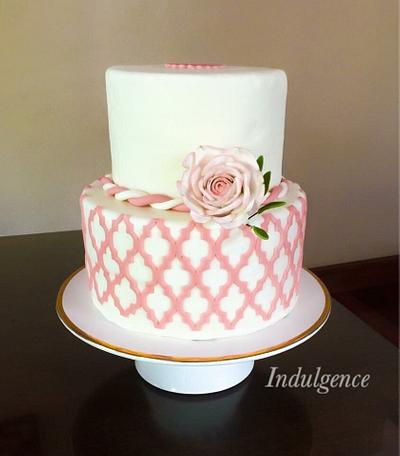 Pink & White Moroccan  - Cake by Indulgence 