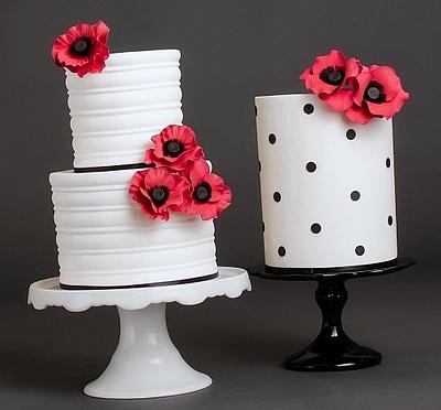 Red Gumpaste Poppies  - Cake by Sharon Zambito