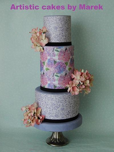 Wedding cake hydragina - Cake by Marek