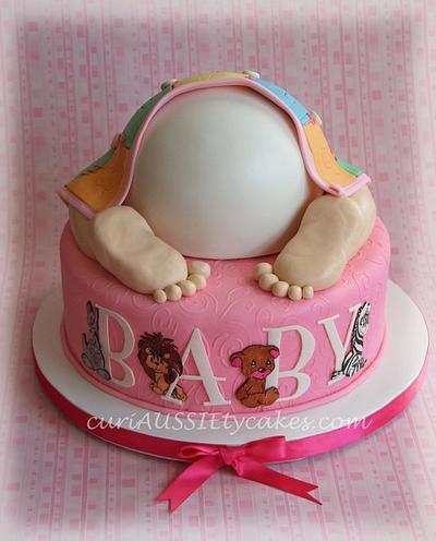Precious moments baby bum shower cake - Cake by CuriAUSSIEty  Cakes