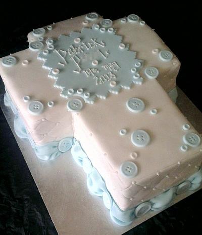 Christening Cake with Buttons - Cake by Jade