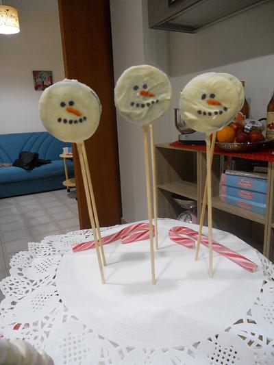 cookie pops pupazzo di neve - Cake by Littlesweety cake