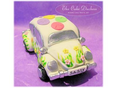 Hippie VW Lovebug Cake Topper - Cake by Sumaiya Omar - The Cake Duchess 