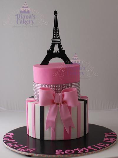 Paris Themed Cake - Cake by Diana's Cakery