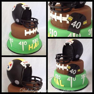 Steelers Football Cake - Cake by Dakota's Custom Confections