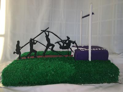 Pole Vaulting Graduation Cake - Cake by Brandy-The Icing & The Cake