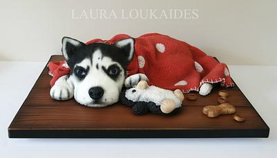 Harley the Husky - Cake by Laura Loukaides