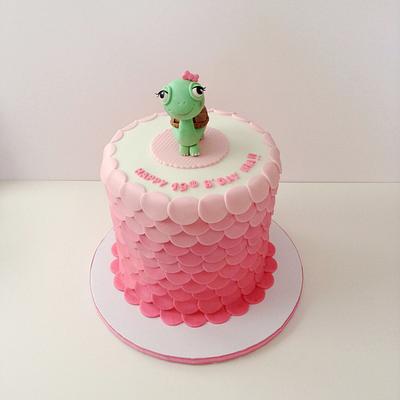 Pink Ombre Double Barrel Turtle - Cake by funni