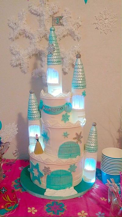Frozen Themed Castle Cake  - Cake by CakesbyRae