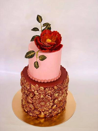 Elegant birthday cake - Cake by Janicka