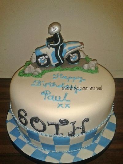 60th Motor Bike Cake - Cake by debscakecreations