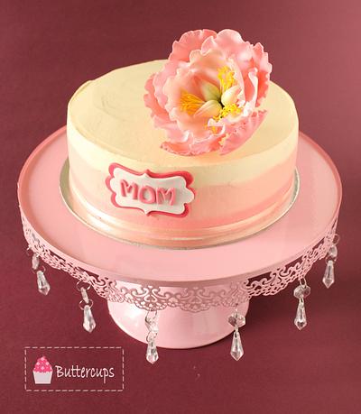 Simple Ombre Peony - Cake by Lubna Gafoor