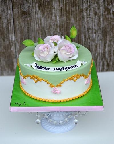 Vintage birthday cake - Cake by majalaska