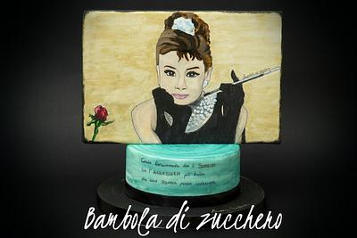 Audrey Hepburn - Hand Painted Cake - Cake by bamboladizucchero