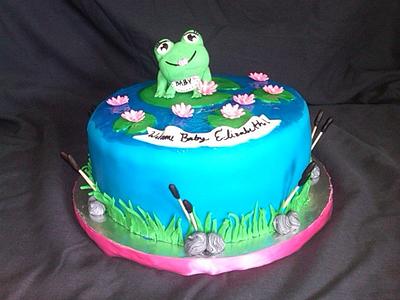 Baby Frog Cake  (its a girl) - Cake by Danielle