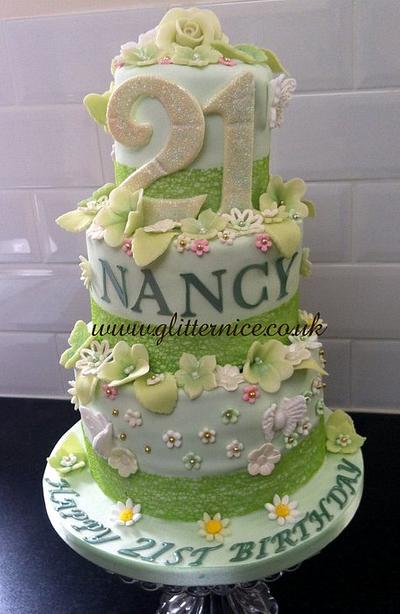 3 Tiered Floral 21st - Cake by Alli Dockree