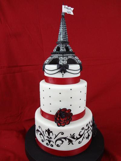 Paris Eiffel Tower Cake - Cake by Custom Cakes by Ann Marie