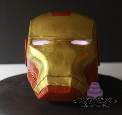 Solid Modeling Chocolate Iron Man with LED eyes - Cake by Sonia Huebert