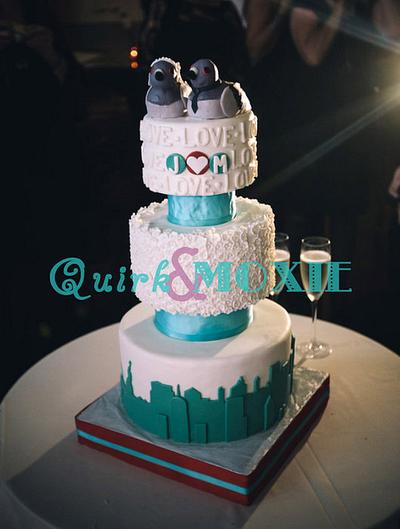New York Themed Wedding and Groom's Cakes - Cake by QuirkAndMoxie
