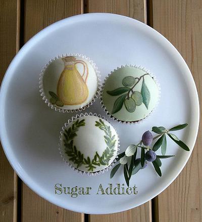 olive themed cupcakes  - Cake by Sugar Addict by Alexandra Alifakioti