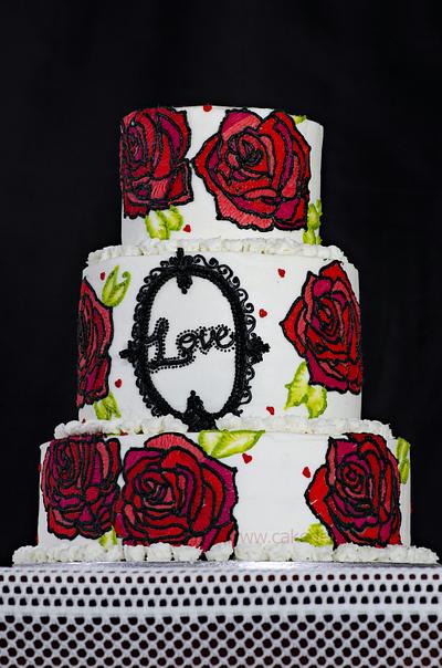 Roses of Love - Cake by Prachi Dhabaldeb