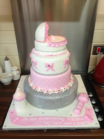 bling baby christening cake  - Cake by pat & emma