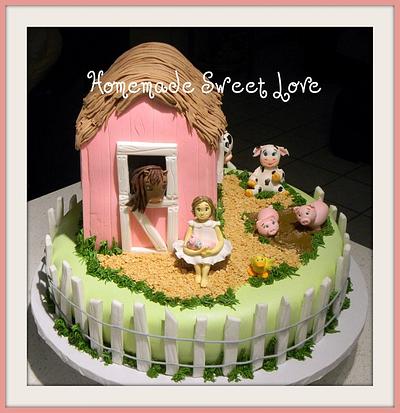 Pink girly farm - Cake by  Brenda Lee Rivera 