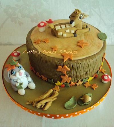 Deer and rabbit, Autumnal cake - Cake by Anita's Cakes & Bakes