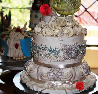 Jewelled Wedding Cake  - Cake by Dr RB.Sudha