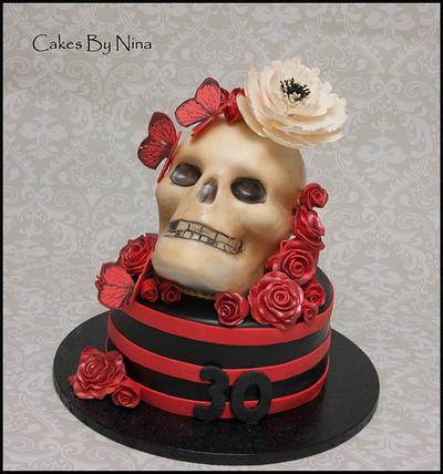 Skull and Flowers - Cake by Cakes by Nina Camberley