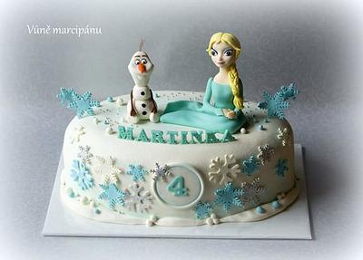 Elsa And Olaf  - Cake by vunemarcipanu