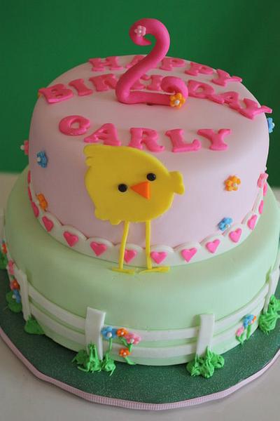 2nd Birthday Chick Cake - Cake by Pam and Nina's Crafty Cakes