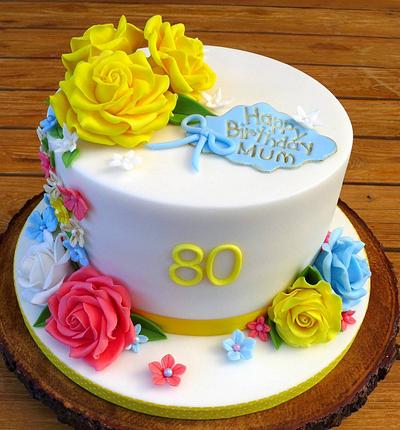 80th Birthday Cake - Cake by Lorraine Yarnold