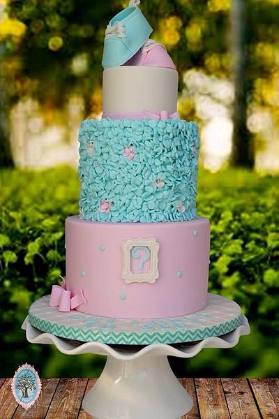 Baby shower gender reveal cake - Cake by Sugar Tree Cakerie