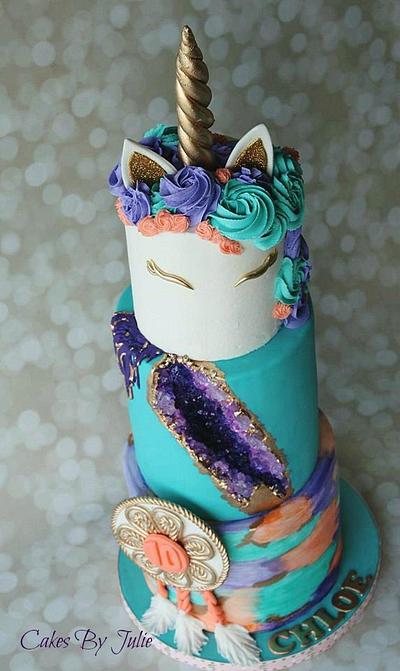 Unicorn/Geode Themed Bday Cake! - Cake by Cakes By Julie