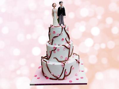 cherry blossom wedding cake  - Cake by bakerswalk
