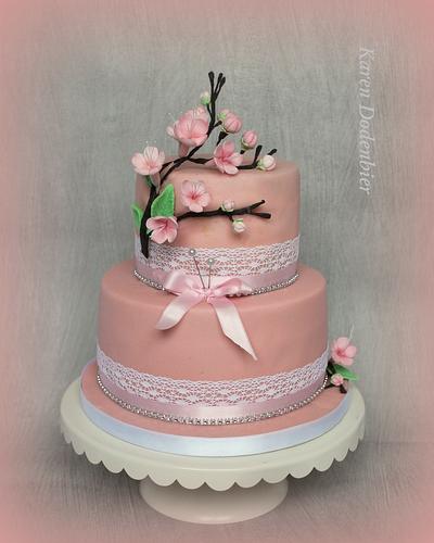 Cherry Blossoms - Cake by Karen Dodenbier