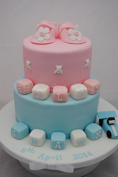 Joint Christening Cake - Cake by Bella's Little Cakery