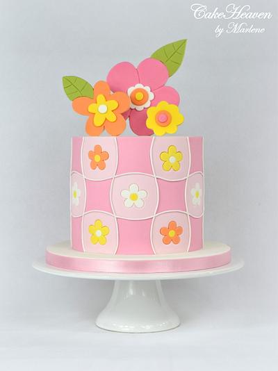 Spring 60's Retro Style Cake - Cake by CakeHeaven by Marlene