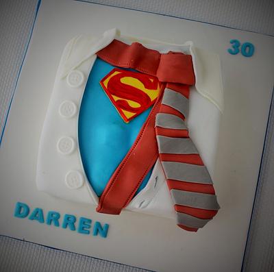 Super Man shirt - Cake by Candy's Cupcakes