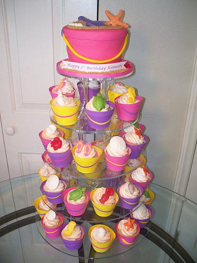 Beach Cupcake Tower - Cake by Kimberly Cerimele