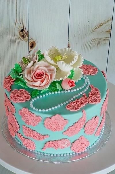 Garden party bridal shower  - Cake by Piece O'Cake 