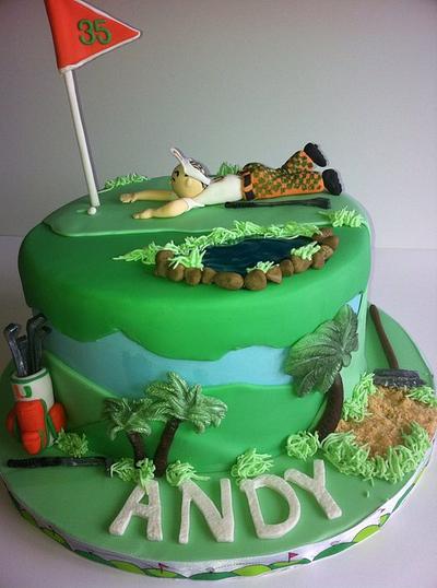 Golfer, Miami Hurricane Fan - Cake by Bonnie Carmine