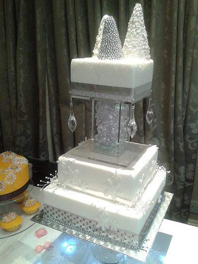 Icy Winter Wonderland bling bling!!  - Cake by Karen's Kakery