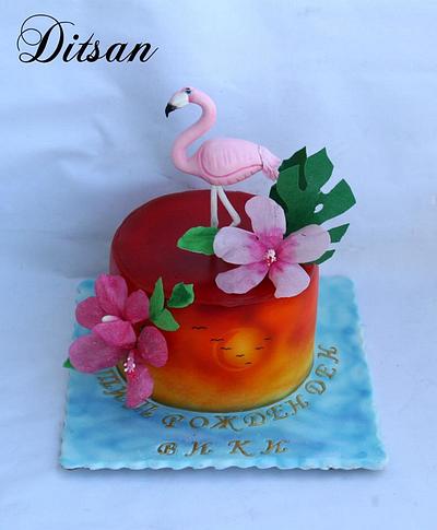 Flamingo - Cake by Ditsan