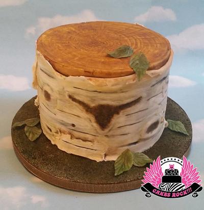Birch Log cake with Longhorn 'Carving' - Cake by Cakes ROCK!!!  