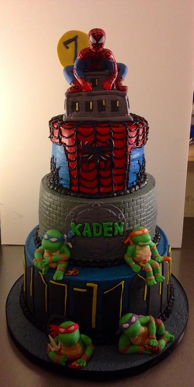 Spider-Man/TMNT cake - Cake by Cake Waco
