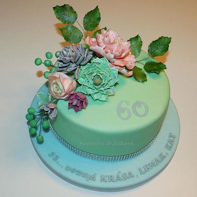 suculent on cake - Cake by katarina139